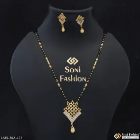 1 Gram Gold Plated Glittering Design Mangalsutra Set for Women - Style A473