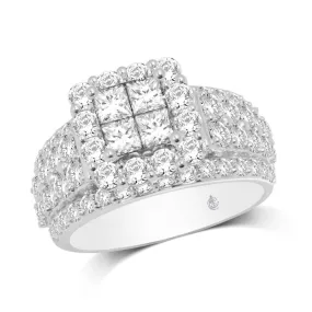 10K White Gold 3 Ct.Tw.Diamond Fashion Invisible Ring