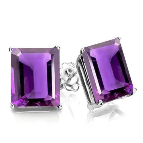 1.16 CT AMETHYST 10KT SOLID GOLD EARRINGS STUD