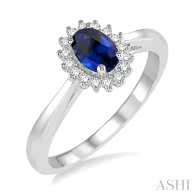 .12 CTW 10KW Sapphire & Diamond Ring