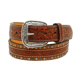 1/2'' Floral Strip Nailhead Belt