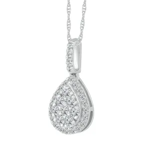 1/4 CTW Diamond Fashion Pear Shaped 18-inch Pendant in 10KT White Gold