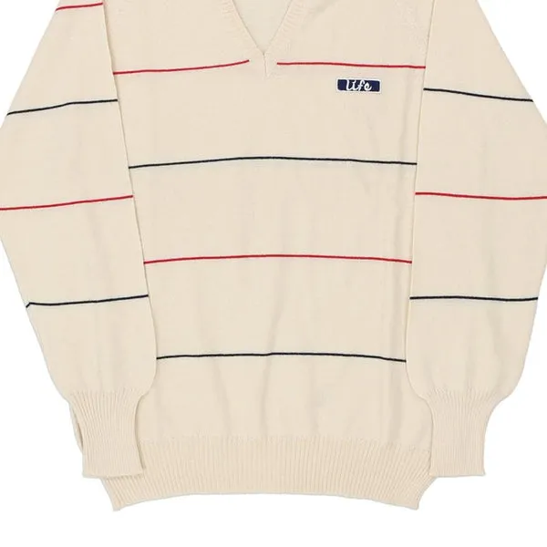 1980s Life Striped Jumper - Medium Cream Cotton