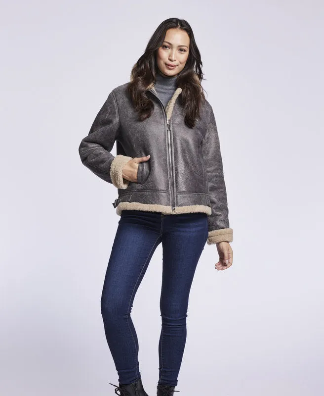 370D  Genuine  Shearling Bomber