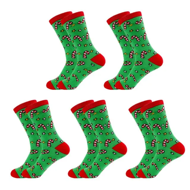 5 Pairs Men/Women Cotton Cartoon Christmas Socks Cute Santa Claus Elk Snow Funny Sock Happy Winter New Year Socks Christmas Gift