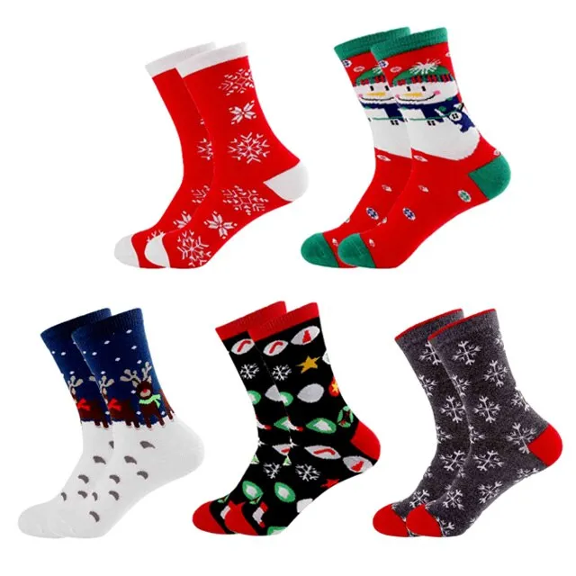 5 Pairs Men/Women Cotton Cartoon Christmas Socks Cute Santa Claus Elk Snow Funny Sock Happy Winter New Year Socks Christmas Gift