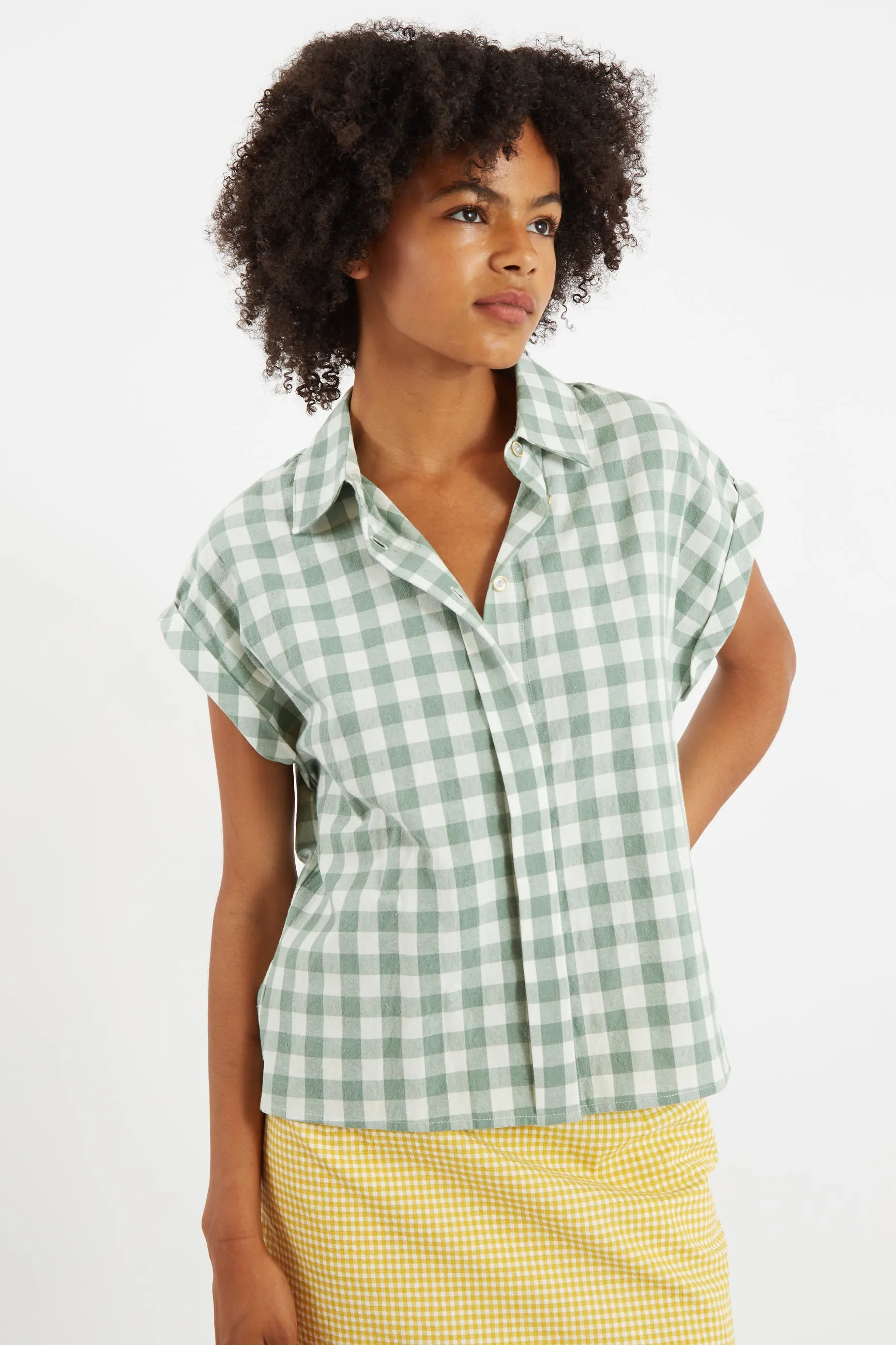 Abinaya Picnic Check Shirt - Green