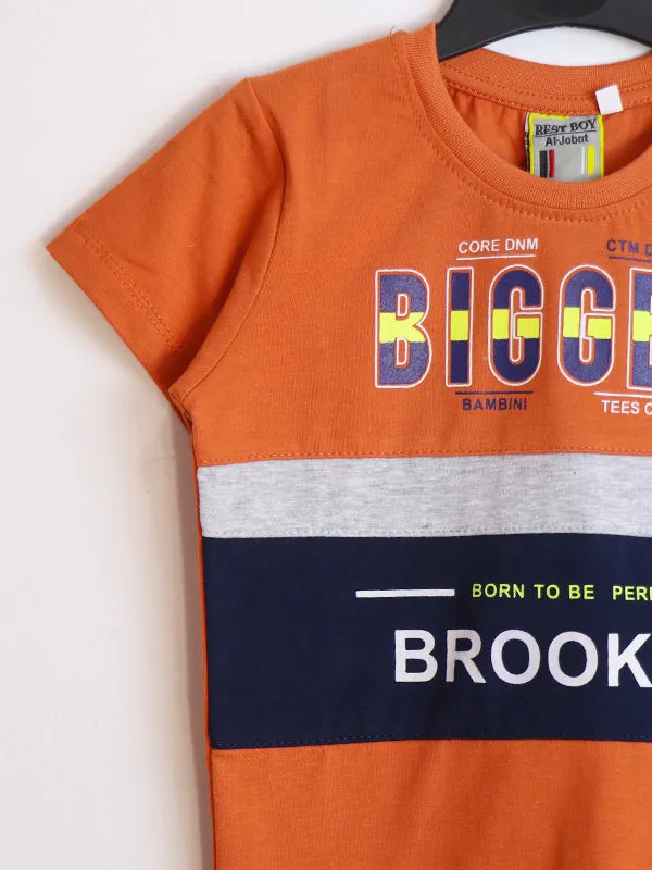 AJ Boys T-Shirt 2.5Yrs - 8 Yrs Bigger Orange