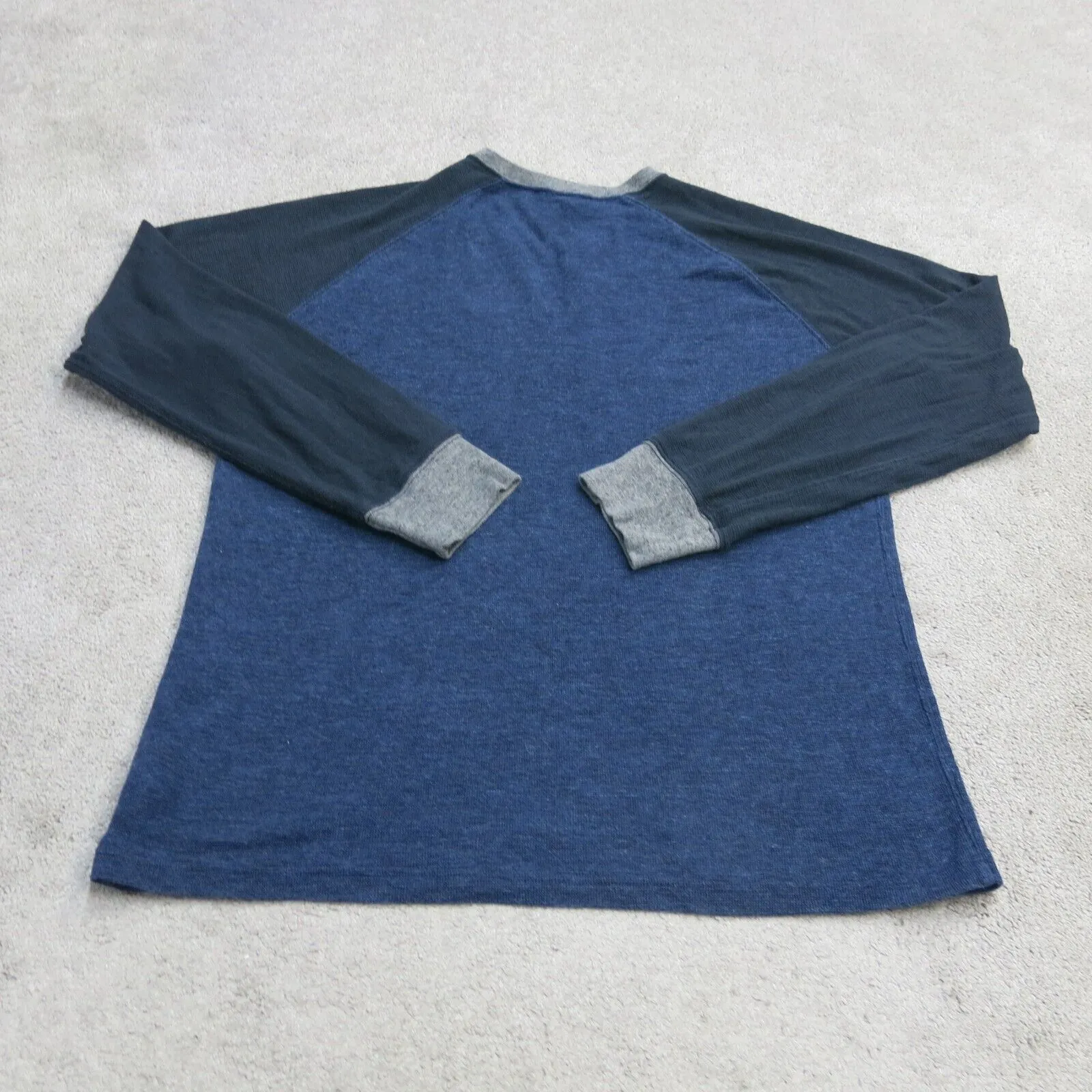 American Eagle Shirt Men Large Blue Henley Neck Tee Thermal Classic Fit Heritage