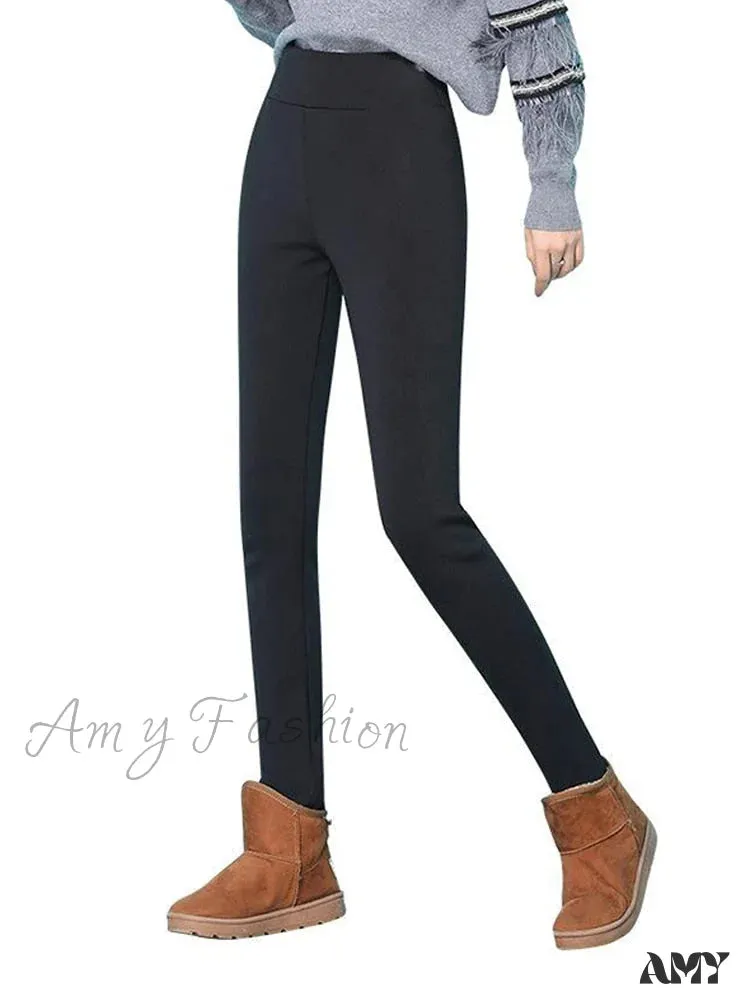 Amy Fashion - Warm Lamb Cashmere thick Winter Leggings