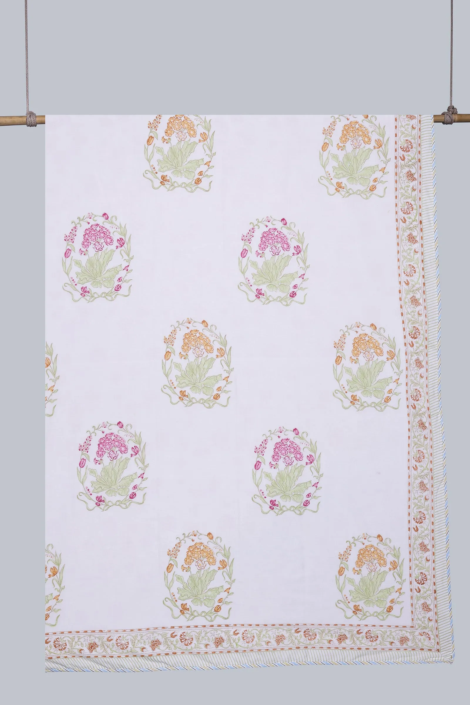 Angarika Phool Mustard Reversible Cotton Muslin Dohar