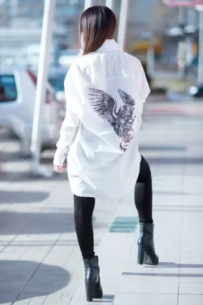 ANGLE Cotton Print Shirt Angel ON SALE