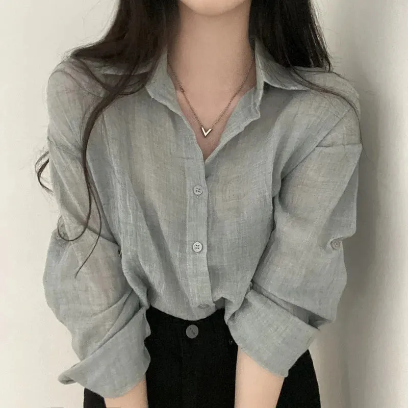 Anti-Fade Thin Casual Shirt Blouse