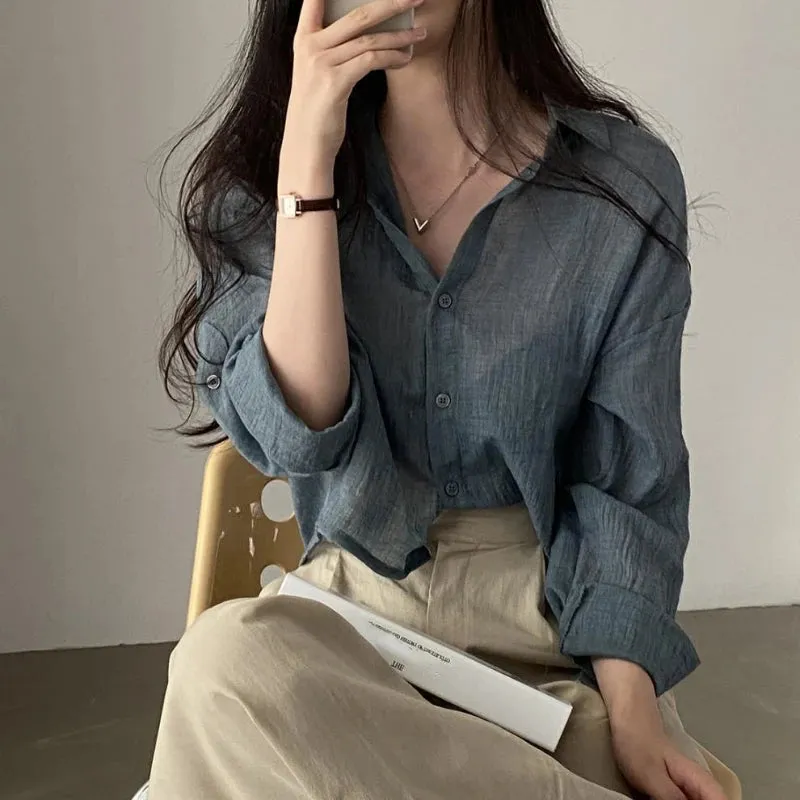 Anti-Fade Thin Casual Shirt Blouse