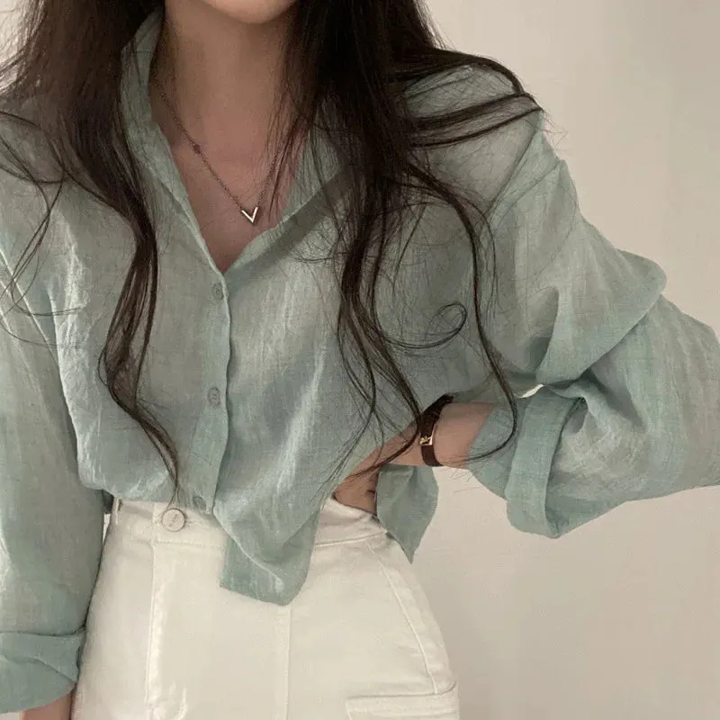 Anti-Fade Thin Casual Shirt Blouse