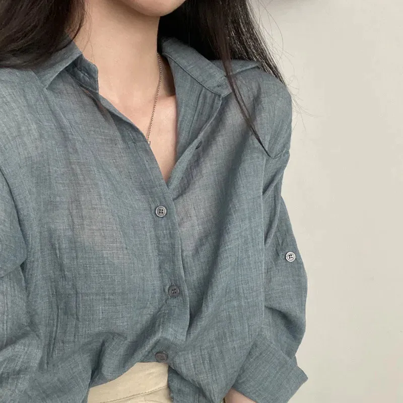 Anti-Fade Thin Casual Shirt Blouse