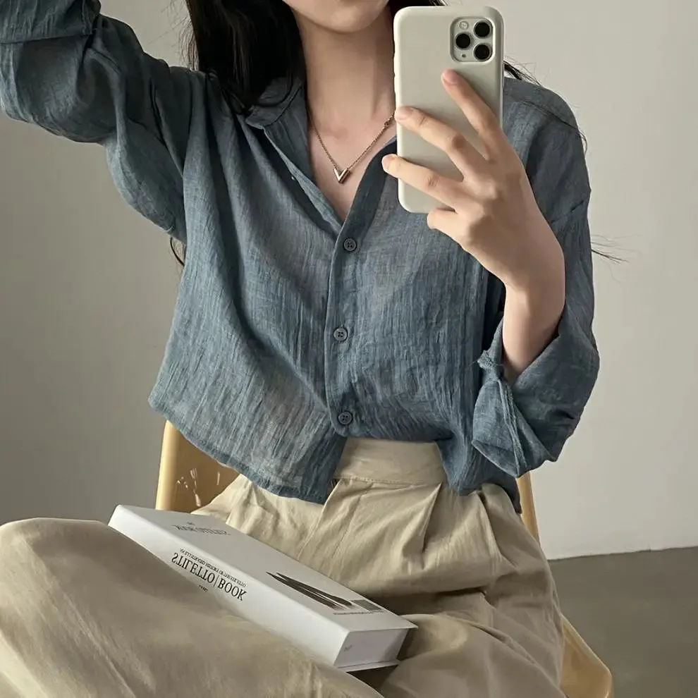 Anti-Fade Thin Casual Shirt Blouse