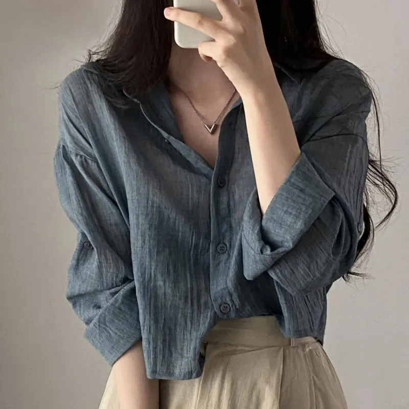 Anti-Fade Thin Casual Shirt Blouse