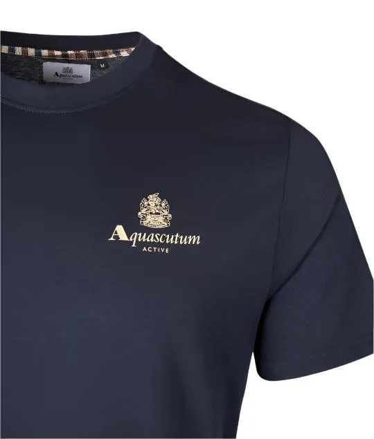 Aquascutum Active Small Logo T-Shirt: NAVY