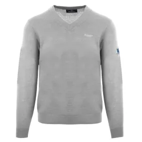 Aquascutum V-Neck Grey Pull Over Jumper