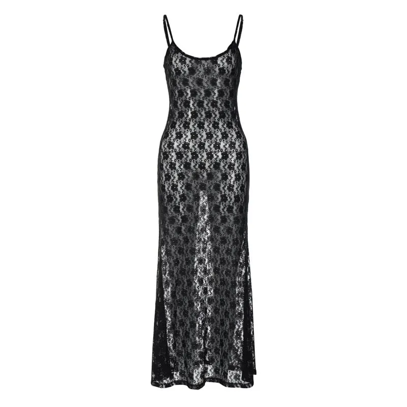 Aria See Through Lace Tank Dress - 2 Colors