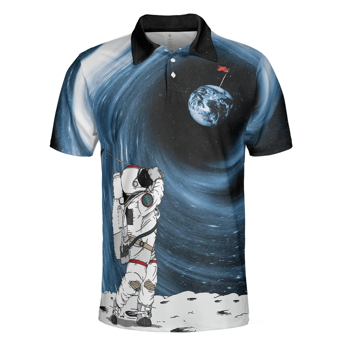 Astronaut Golfing Outer Space Black Golf Polo Shirt, Hole 404 Oops Polo Shirt, Best Golf Shirt For Men