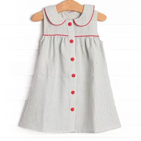 Back to School Basics Dress, Sage Seersucker