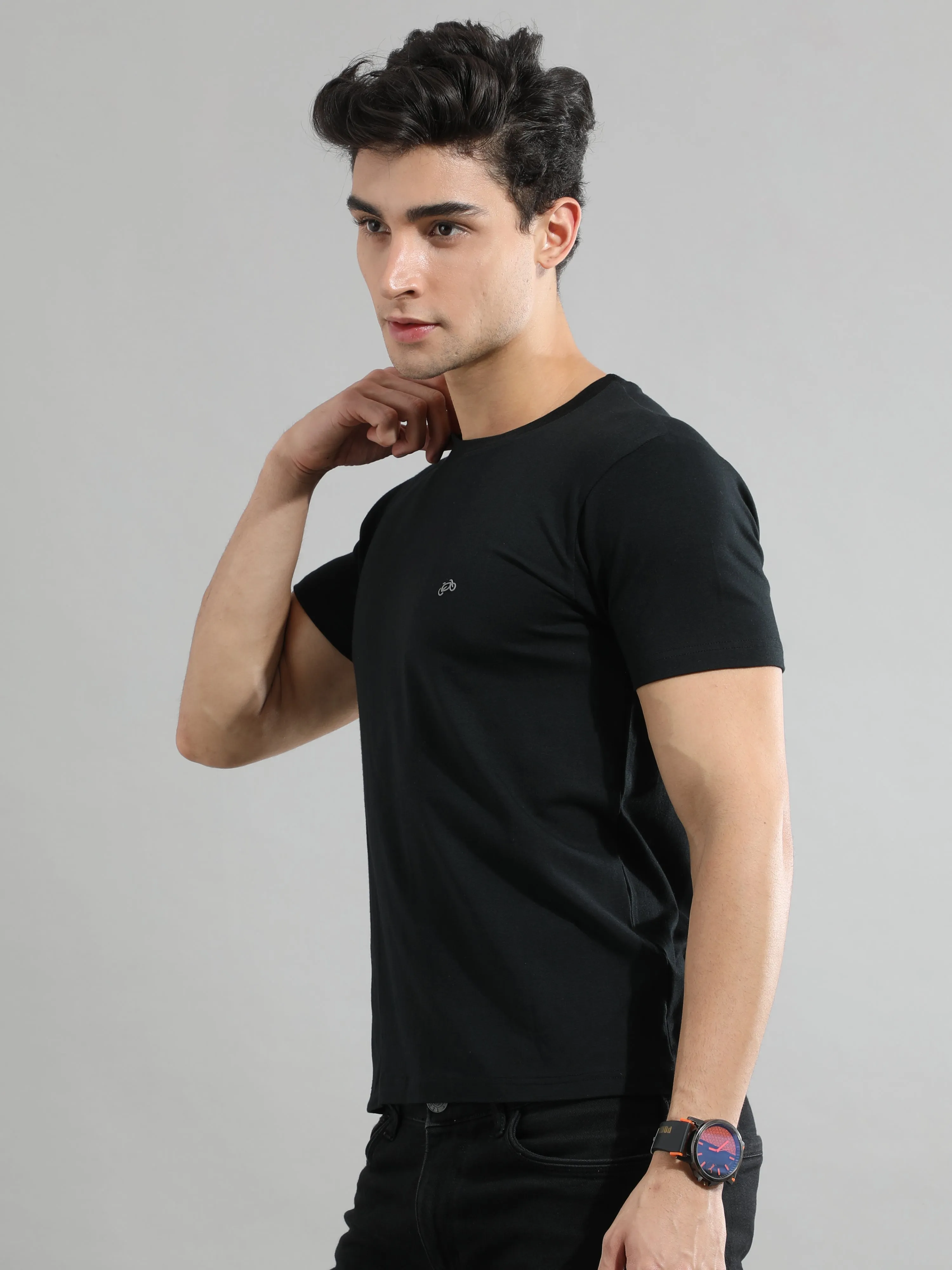 Black Bamboo Fabric T-Shirt