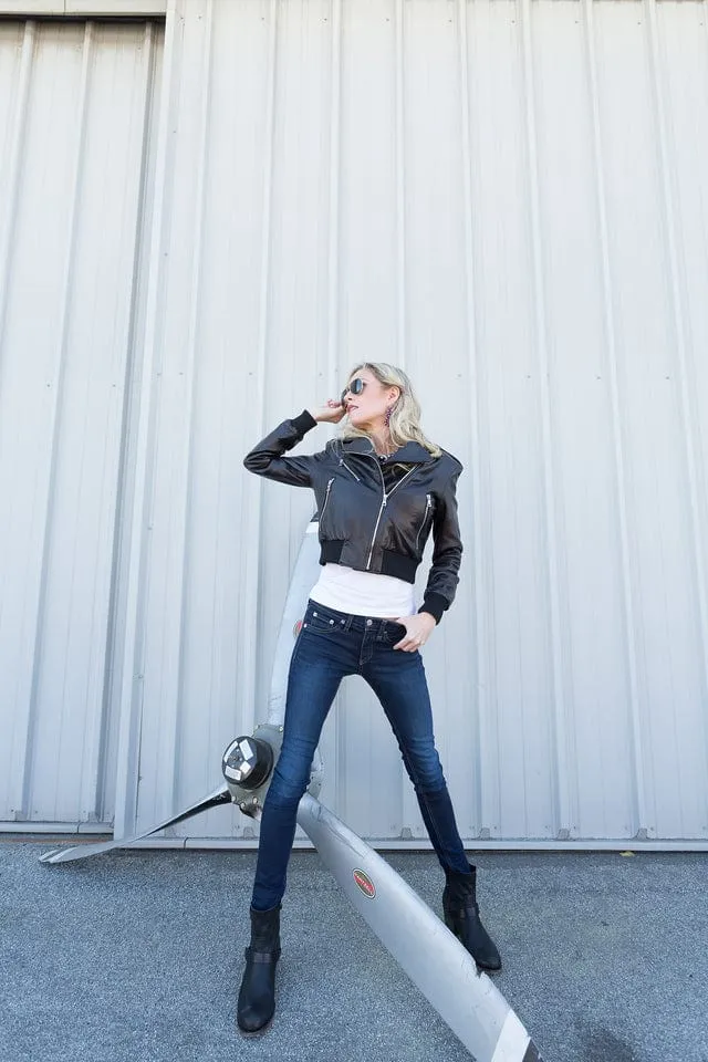 Black Bomber & Biker Women's Jacket