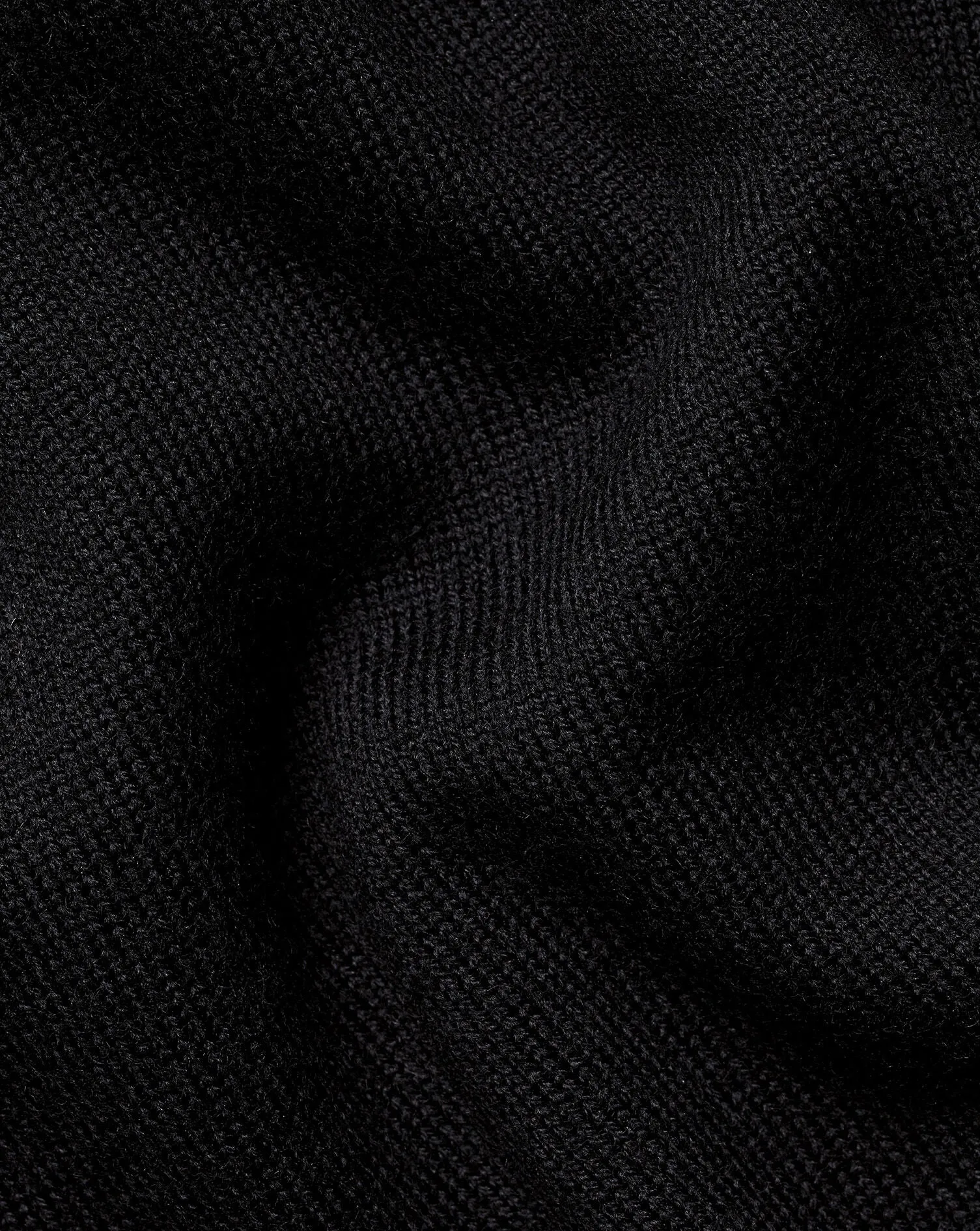 BLACK PURE MERINO ROLL NECK JUMPER