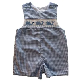 Blue Smocked Whale Overall