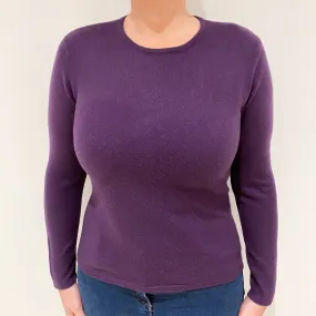 Blueberry Purple Cashmere Crew Neck Jumper Large