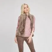 Blush/Mocha Stencil Floral Blouse