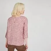 Blush/Mocha Stencil Floral Blouse