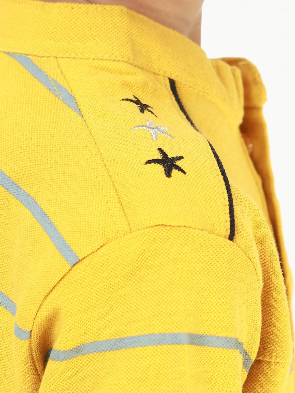 Boy's Yellow Stripes Polo Shirt - EBTPS22-032