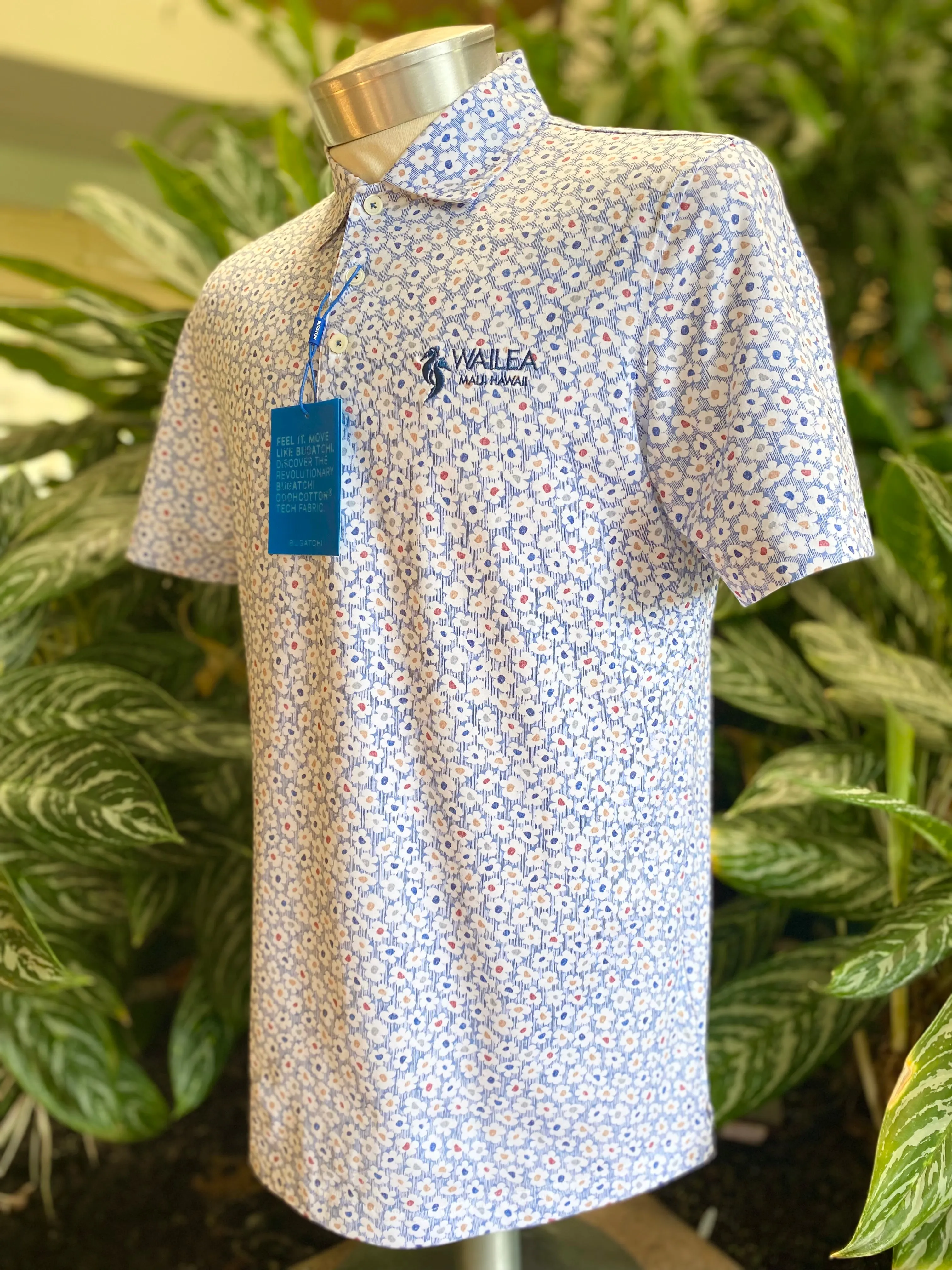 Bugatchi Miles Floral Print Ooohcotton Golf Polo