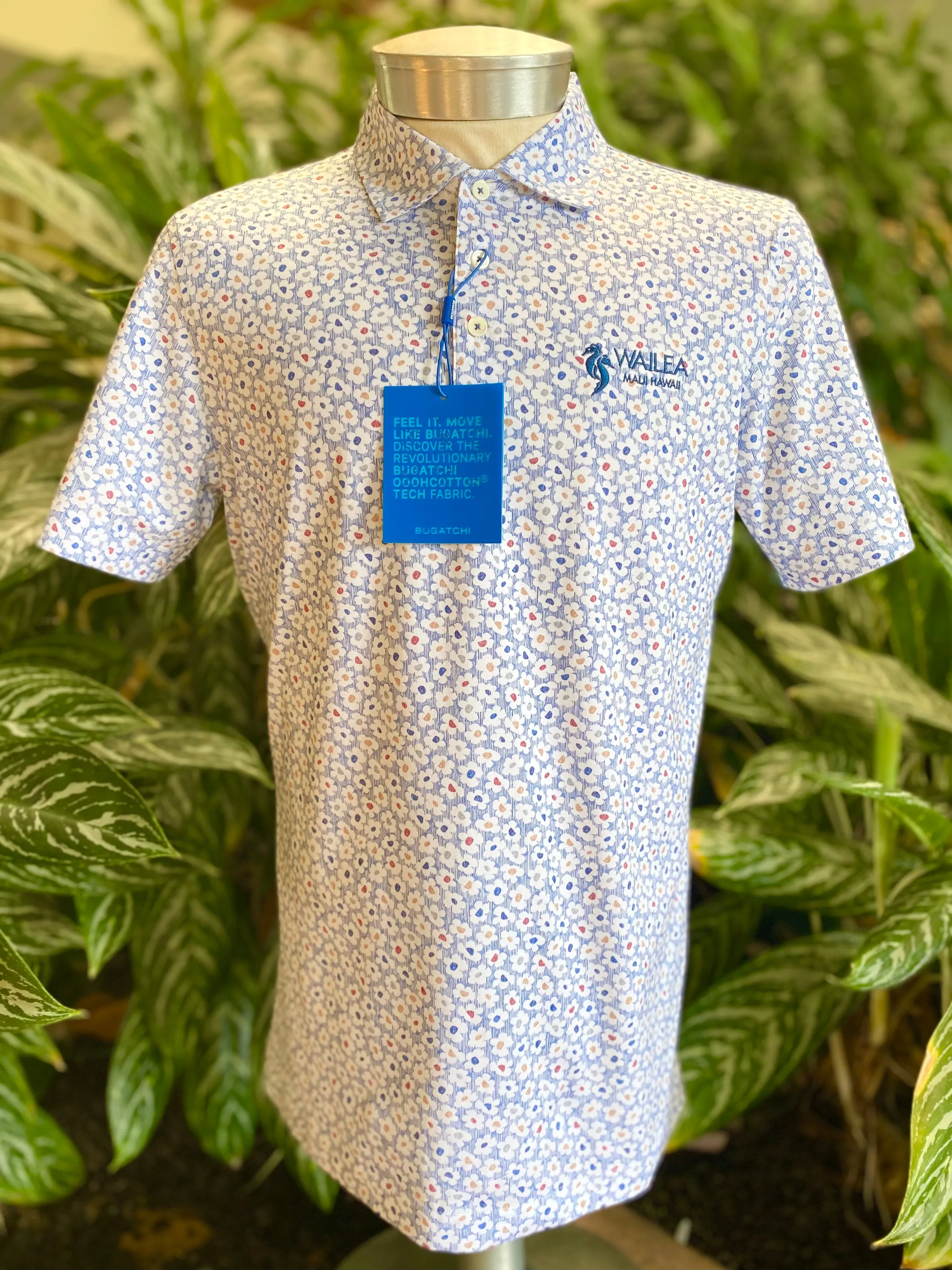 Bugatchi Miles Floral Print Ooohcotton Golf Polo