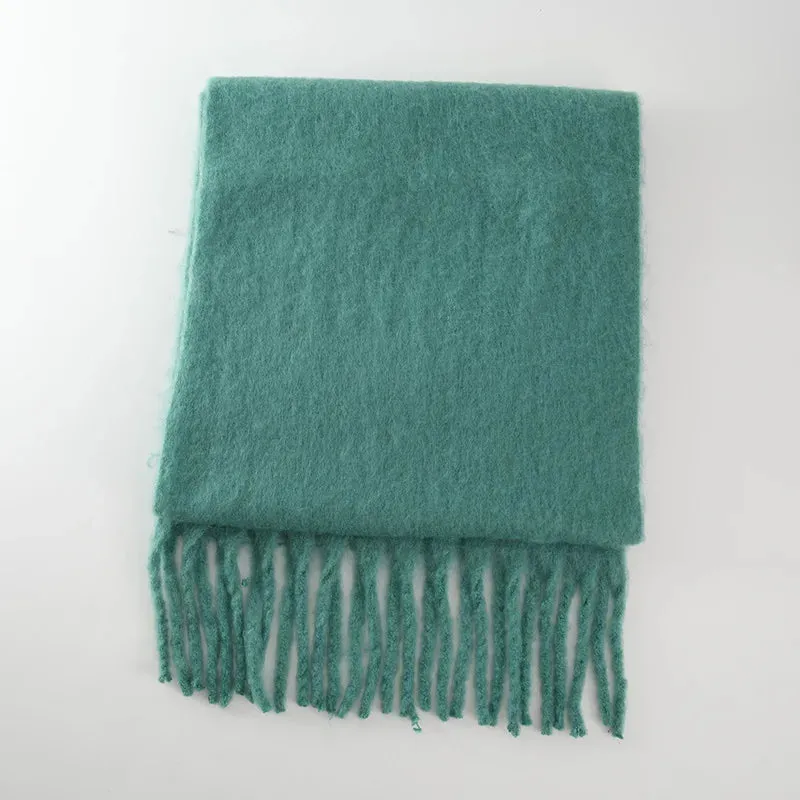 Cashmere Scarves Female Winter Thick Warm Long Muffler Pure Color Tassel Scarf