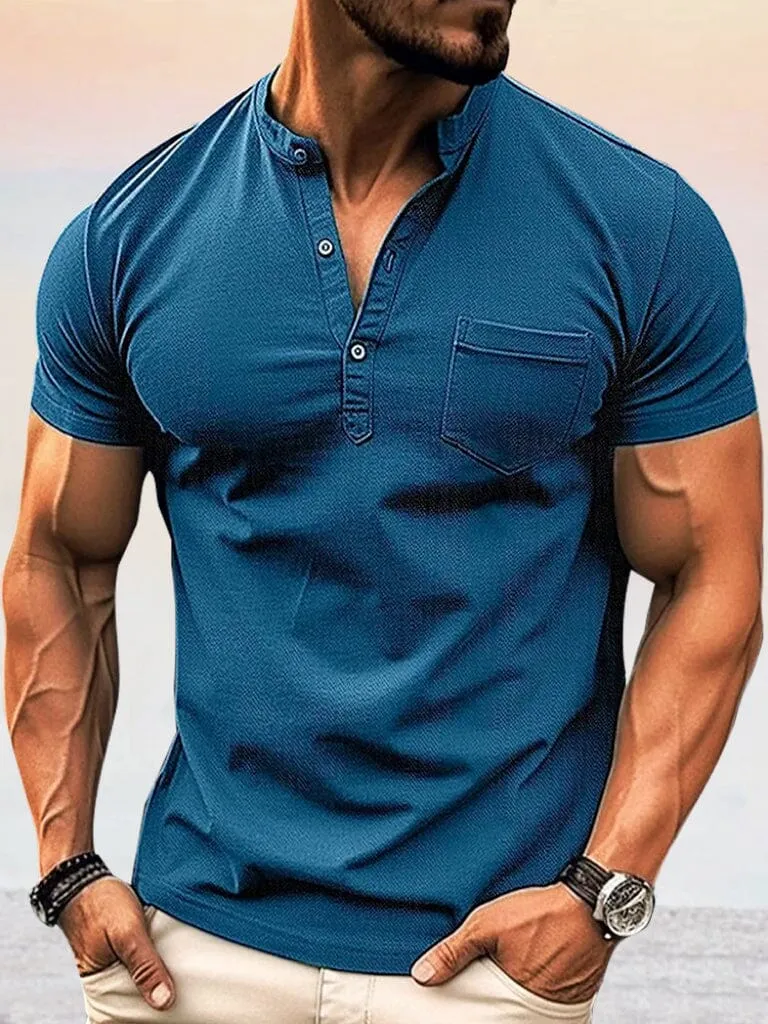 Casual Soft Henley Shirt