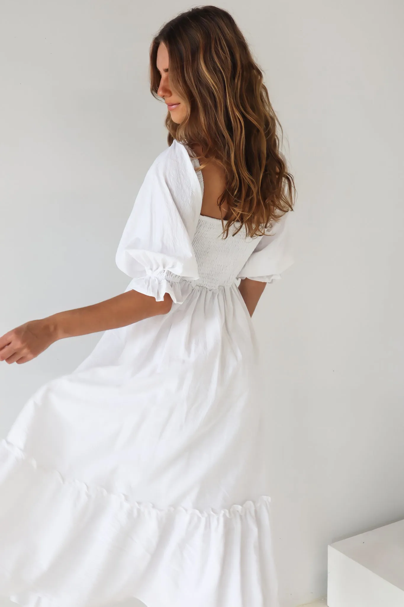 Cecilia Midi Dress - White