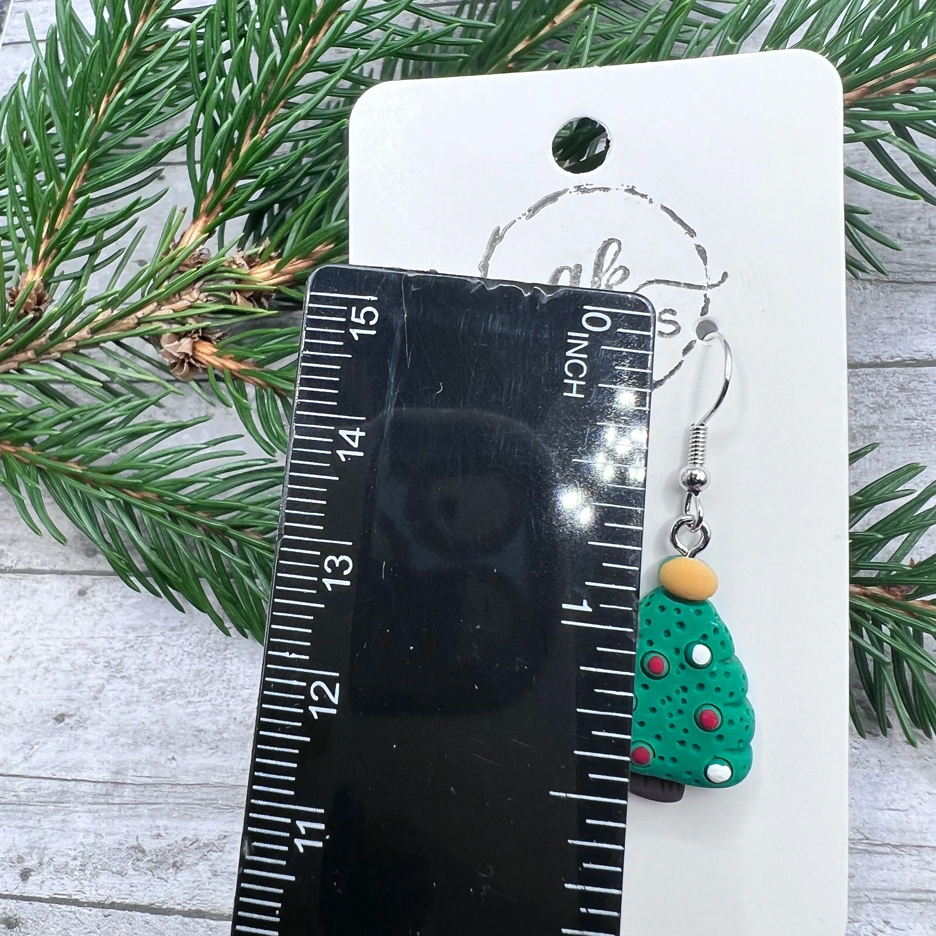 Christmas Tree Kawaii Cartoon Resin  Hypoallergenic Holiday Earrings