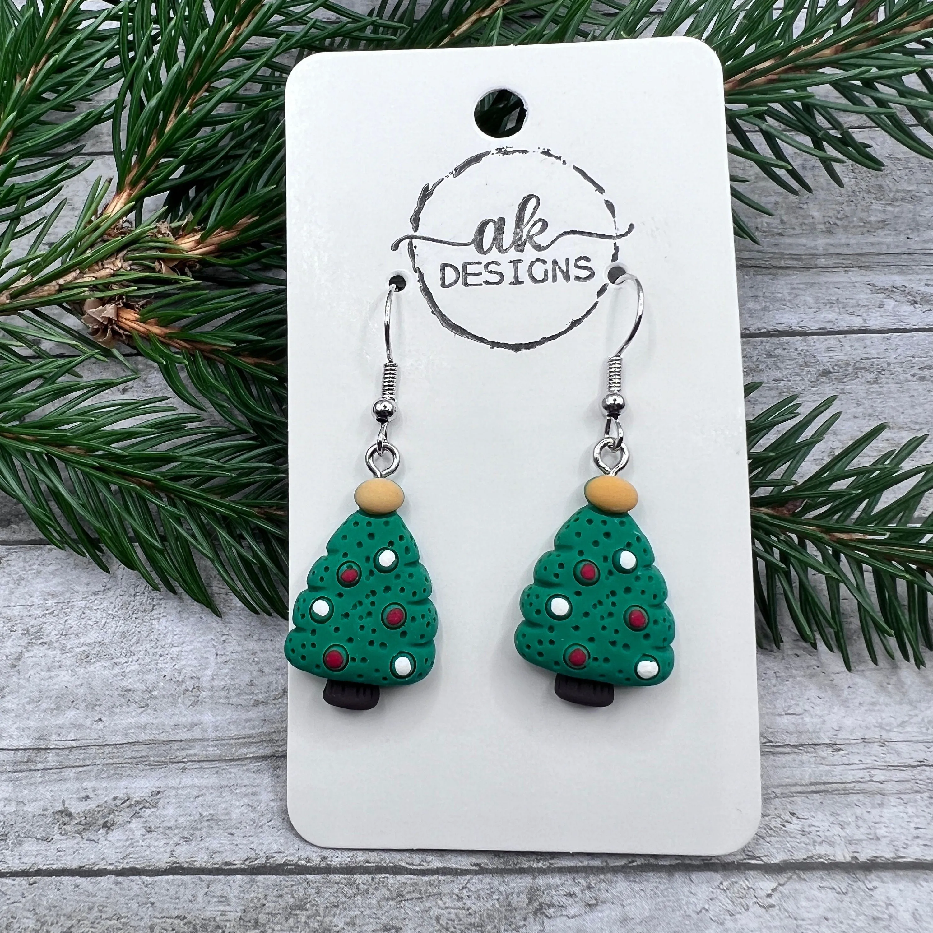 Christmas Tree Kawaii Cartoon Resin  Hypoallergenic Holiday Earrings