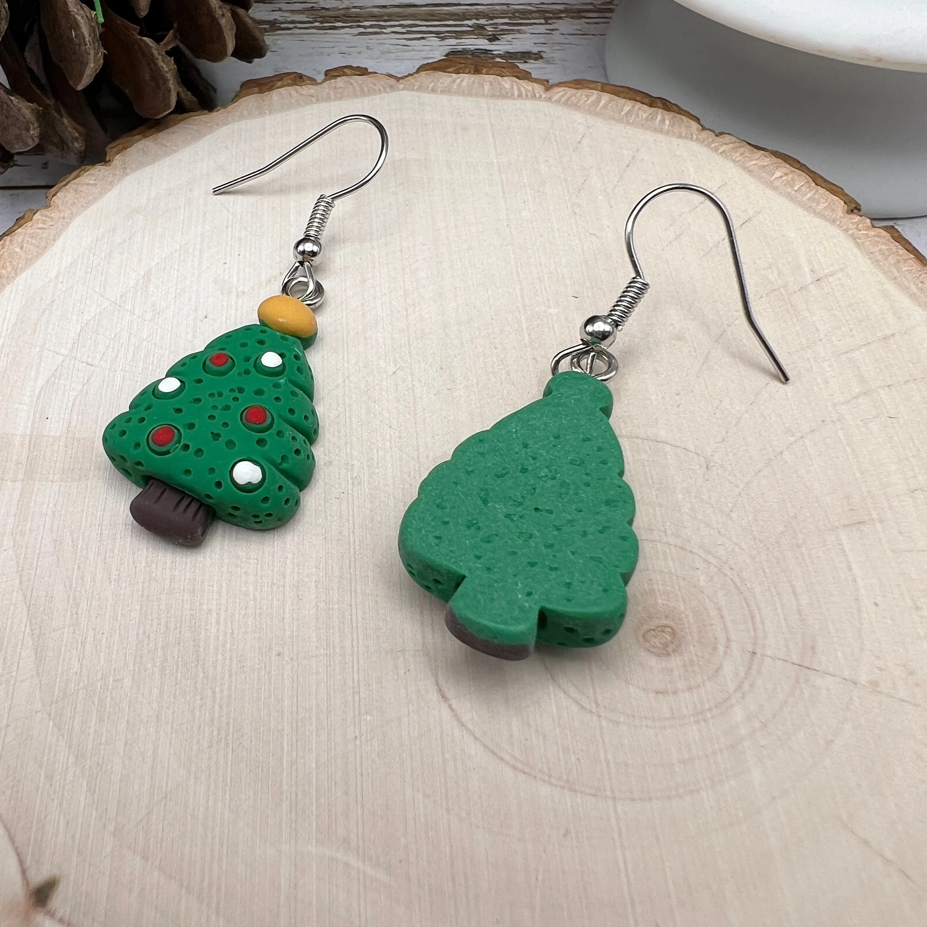 Christmas Tree Kawaii Cartoon Resin  Hypoallergenic Holiday Earrings