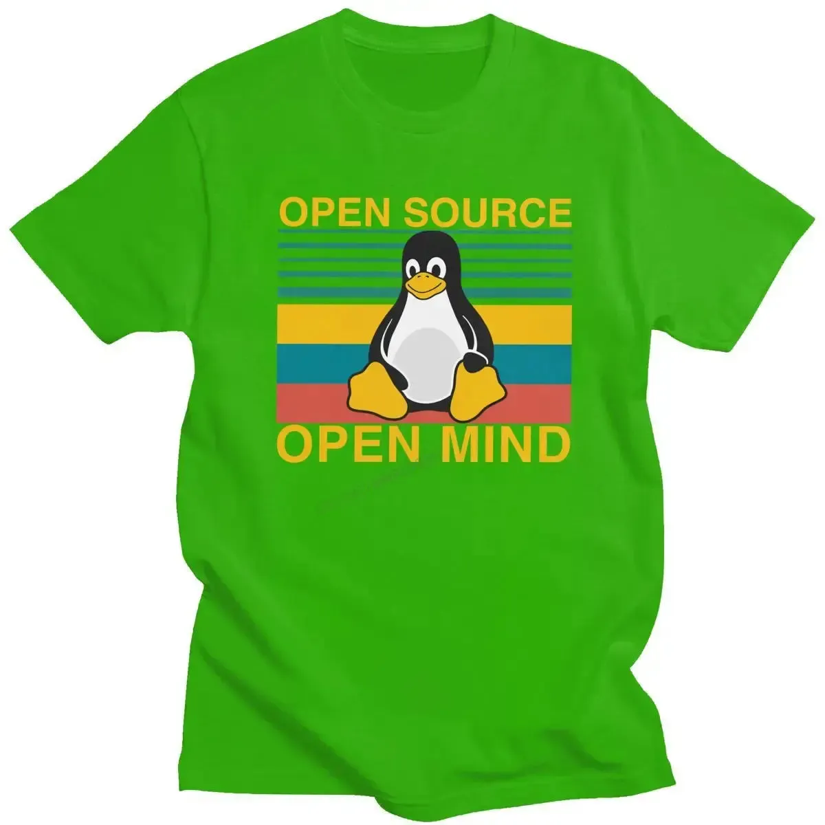 Classic Vintage Linux Shirt Open Source Open Mind T-Shirt Men Penguin Programmer Programming Coding Coder Tshirts Cotton Tee