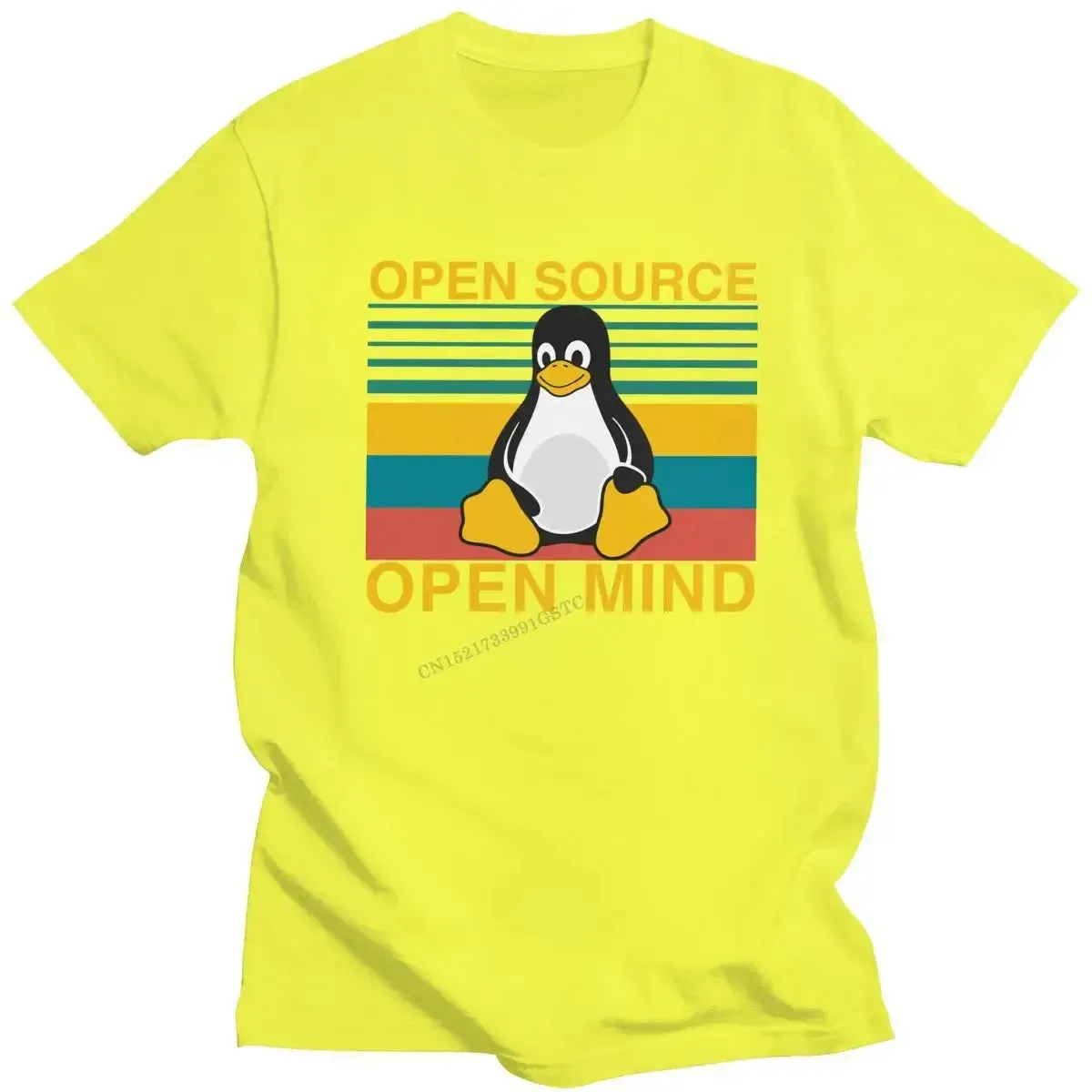 Classic Vintage Linux Shirt Open Source Open Mind T-Shirt Men Penguin Programmer Programming Coding Coder Tshirts Cotton Tee