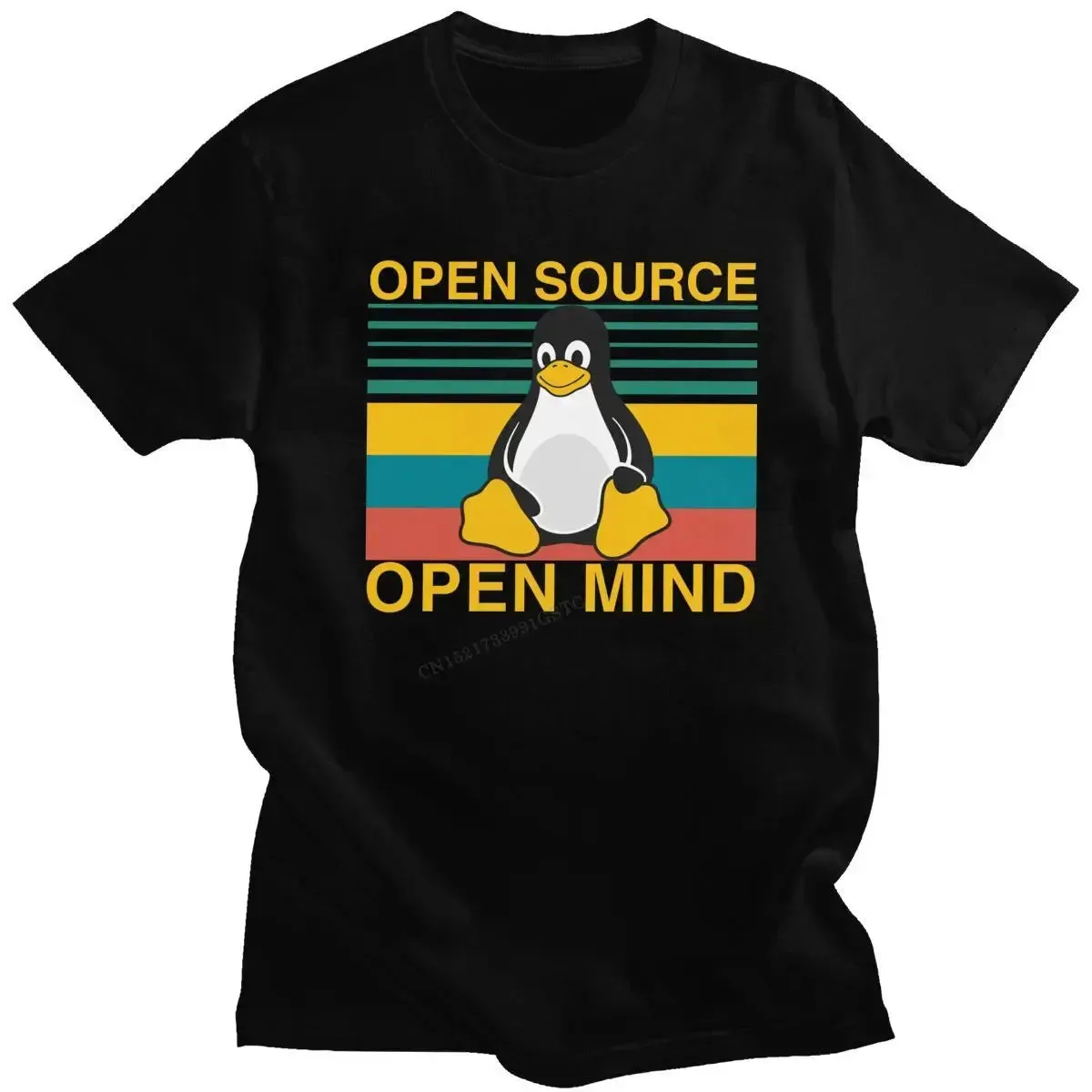 Classic Vintage Linux Shirt Open Source Open Mind T-Shirt Men Penguin Programmer Programming Coding Coder Tshirts Cotton Tee