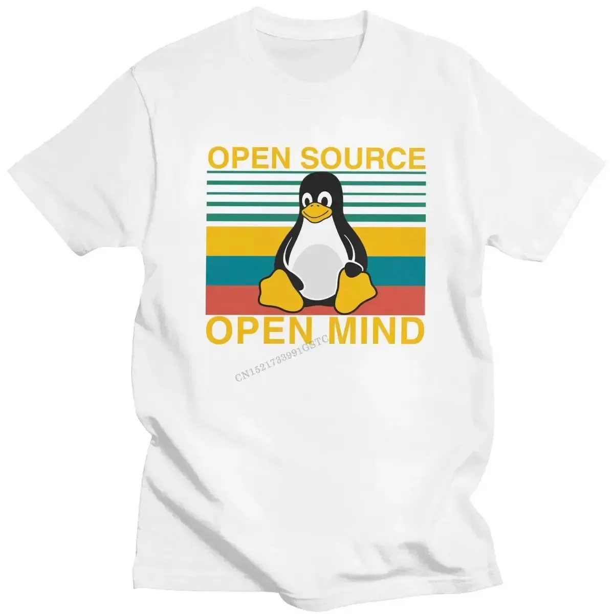 Classic Vintage Linux Shirt Open Source Open Mind T-Shirt Men Penguin Programmer Programming Coding Coder Tshirts Cotton Tee