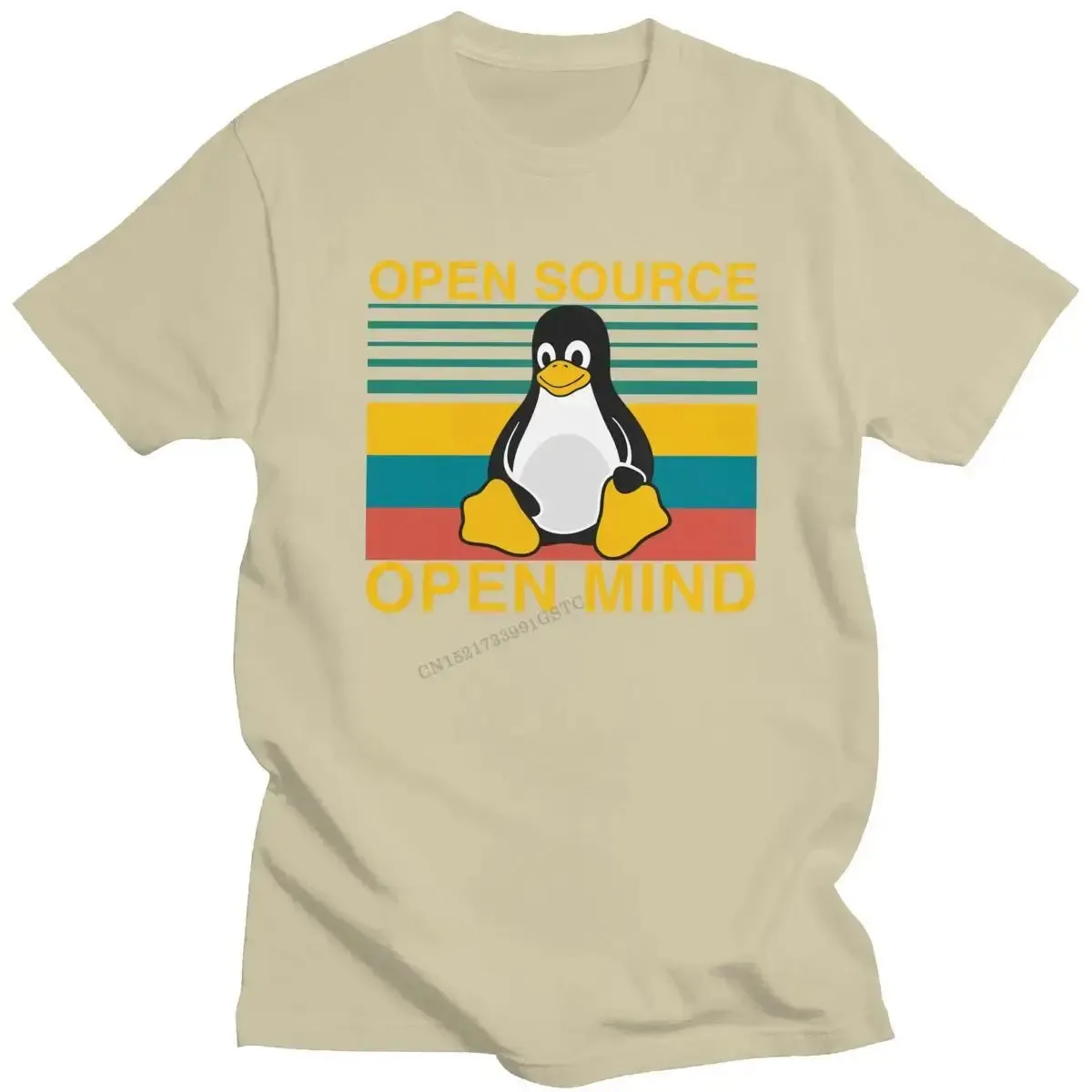 Classic Vintage Linux Shirt Open Source Open Mind T-Shirt Men Penguin Programmer Programming Coding Coder Tshirts Cotton Tee