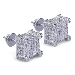 Cocaine & Caviar New Style Fashion Gold/Silver Color All Iced Out Micro Pave CZ Stone Square Stud Earring Hip Hop Rock Jewelry Earrings