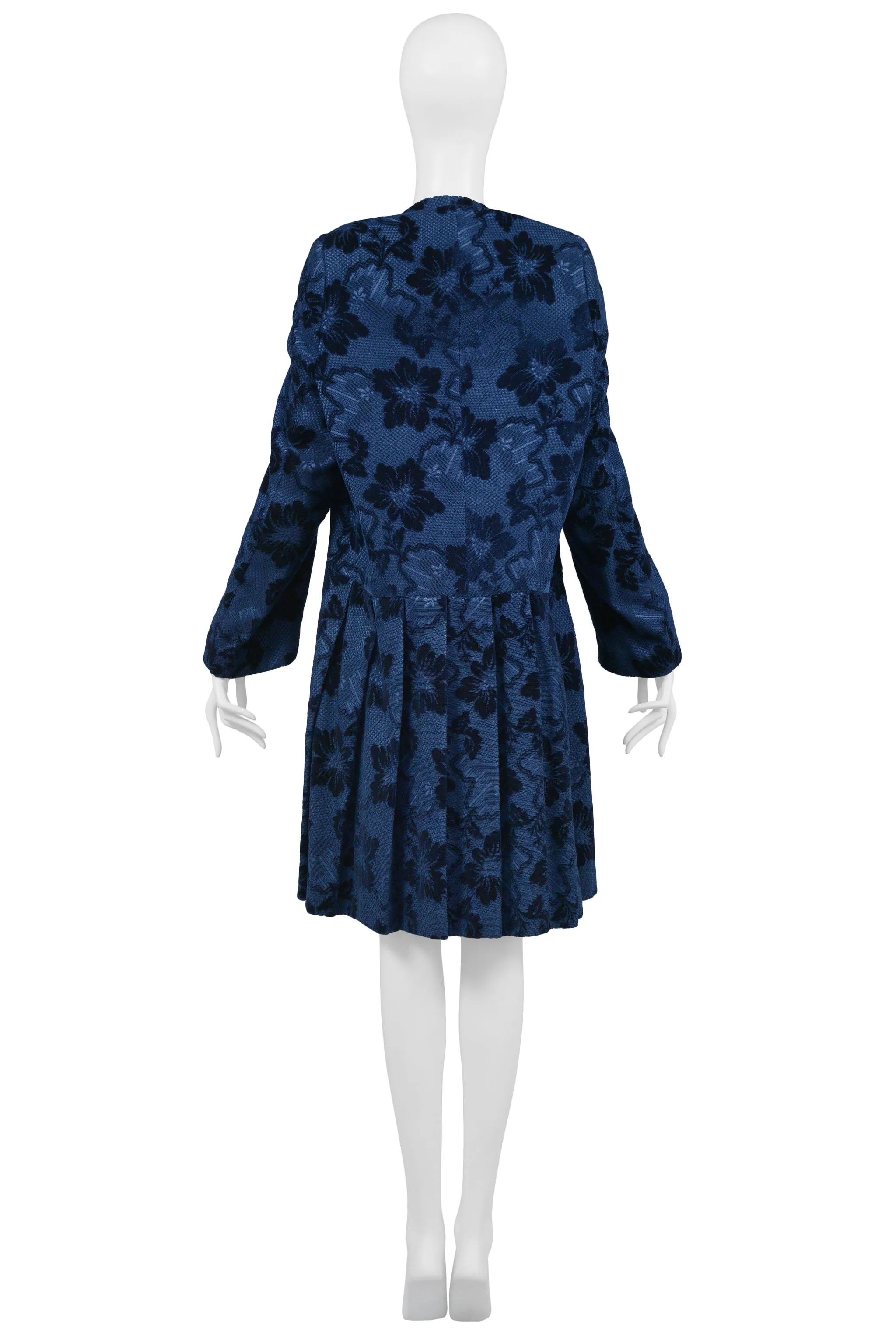 COMME DES GARCONS BLUE VELVET DEVORE FLORAL DRESS 1996